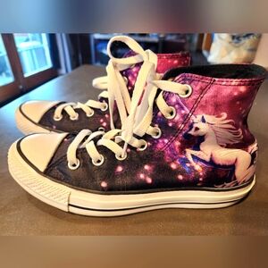 Unicorn High-Top Sneakers with Pink and Black Design